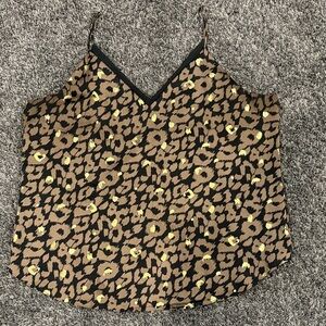 Express Brown and Black Animal Print Camisole